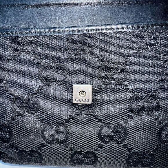 GUCCI W Hook Wallet GG Canvas Canvas x Leather Authentic - Picture 3 of 16
